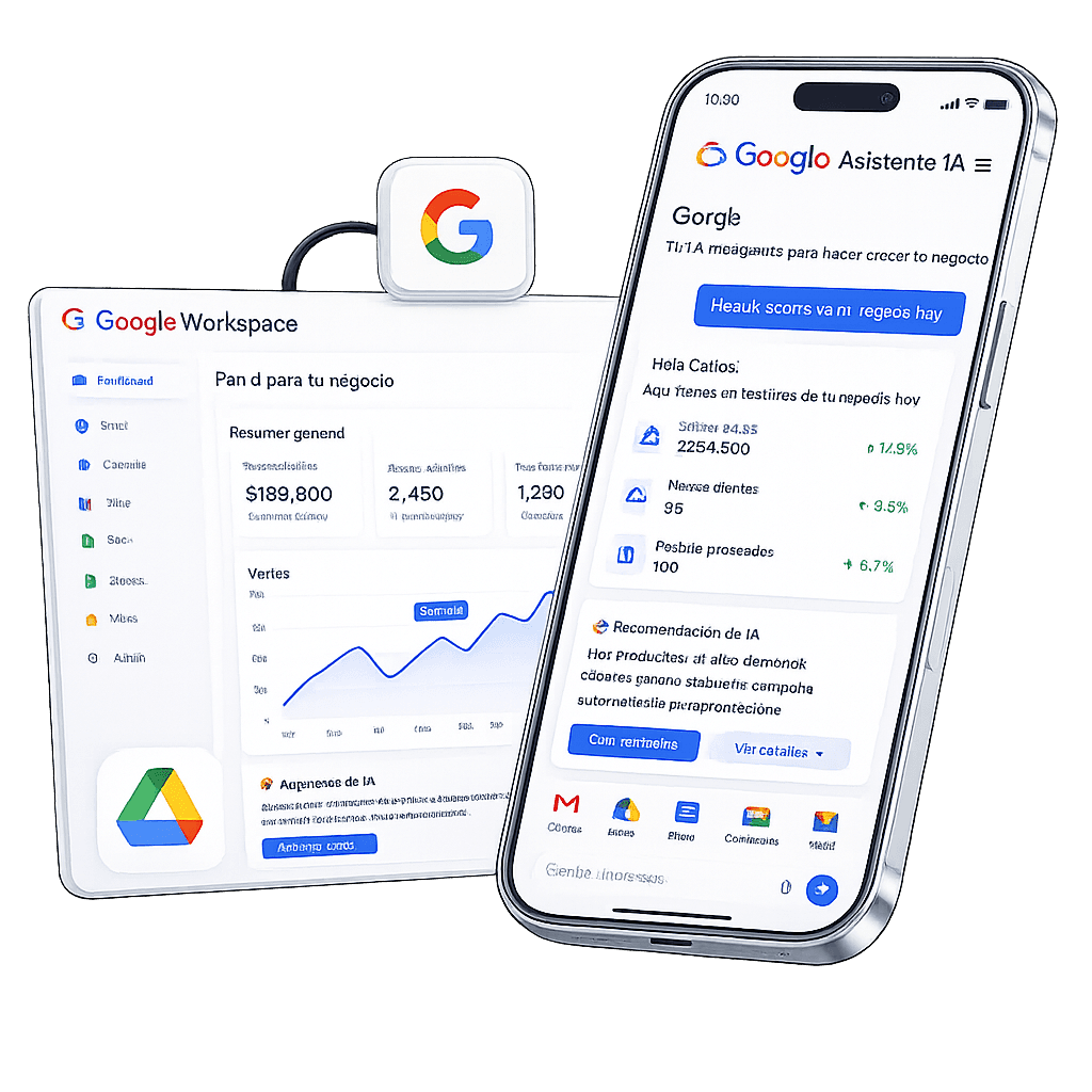 Google Workspace on mobile with organized corporate accounts
