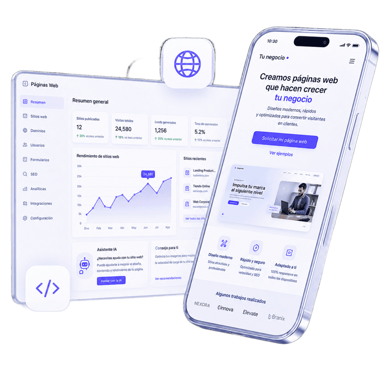 Professional web portal with forms and admin panels
