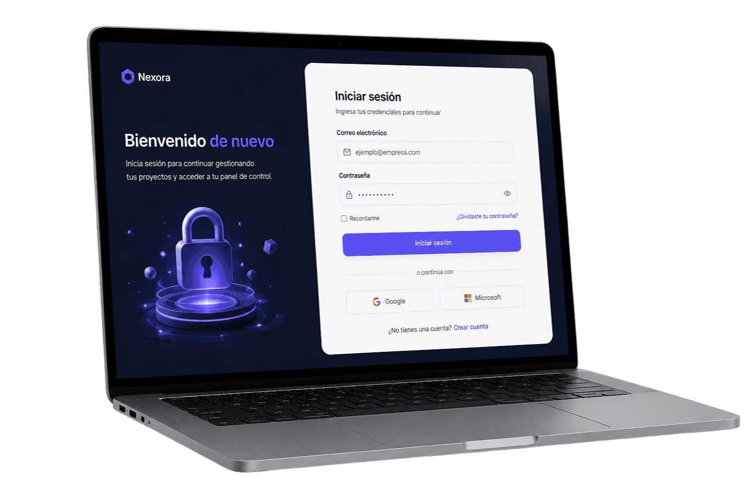 Mockup de plataforma web con integraciones de sistemas y APIs